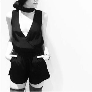 SHILLA | High Neck Black Romper